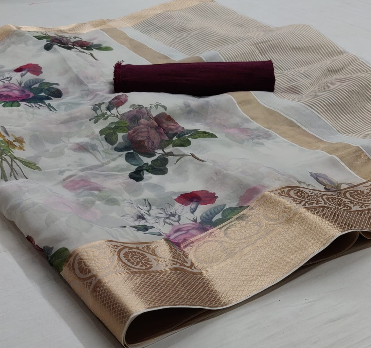 Rajyog Organza Latest Designer Casual Wear Silk Soft Weaving Saree Collection
